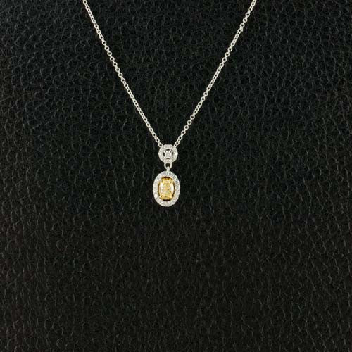 Oval Yellow Diamond Pendant