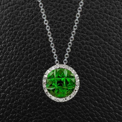 Multi-Tsavorite & Diamond Pendant