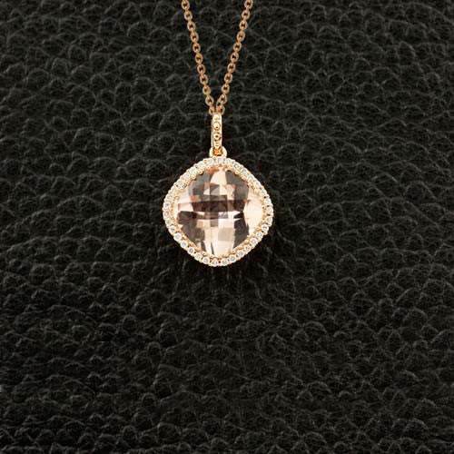 Morganite & Diamond Pendant