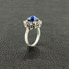 Sugarloaf Cabochon Sapphire & Diamond Ring