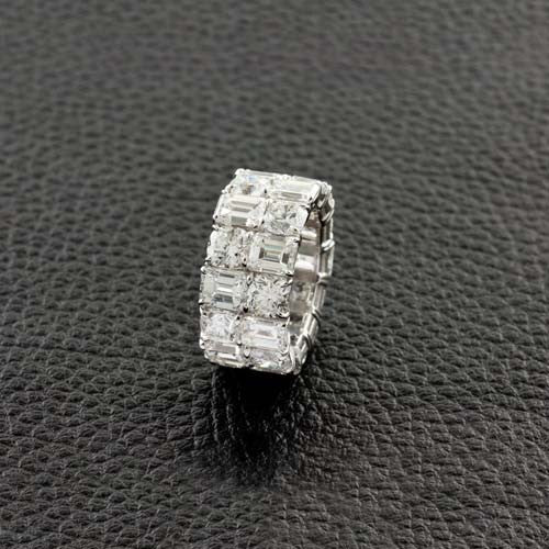 Double Row Diamond Wedding Band