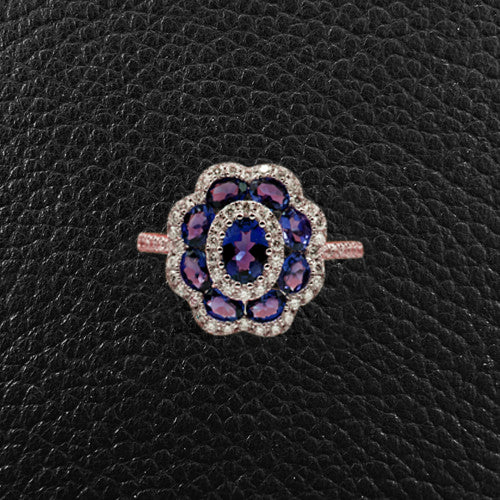 Amethyst & Diamond Ring