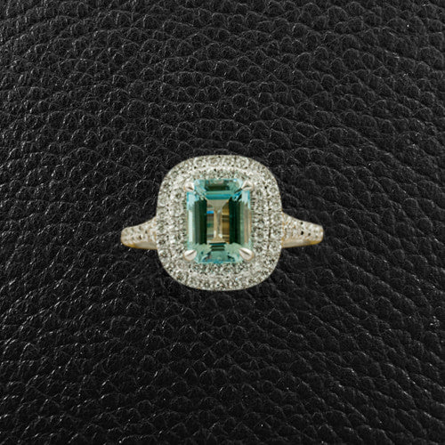 Aquamarine & Diamond Ring