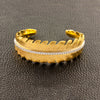 Yellow Gold & Diamond Leaf Cuff Bracelet