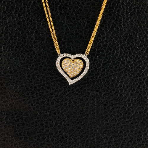 Double Diamond Heart Pendant