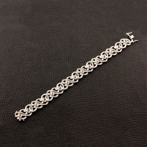 Diamond Hearts & Flowers Bracelet