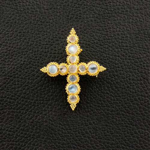 Moonstone Cross Pin
