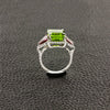 Peridot, Pink Tourmaline & Diamond Ring