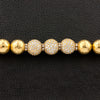 Gold & Diamond Hammered Ball Estate Necklace