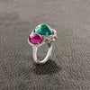 Emerald, Ruby & Diamond Ring