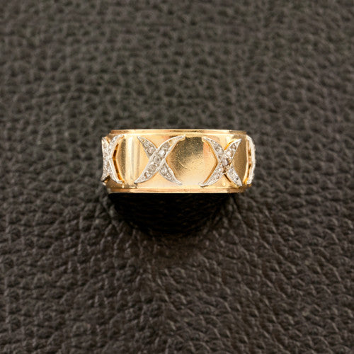 Diamond "X" Estate Wedding Band