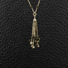 Black Diamond Bead Tassel Necklace