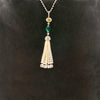 Diamond, Emerald & Pearl Tassel Necklace