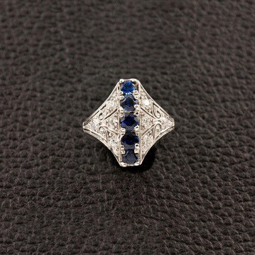 Sapphire & Diamond Estate Dinner Ring