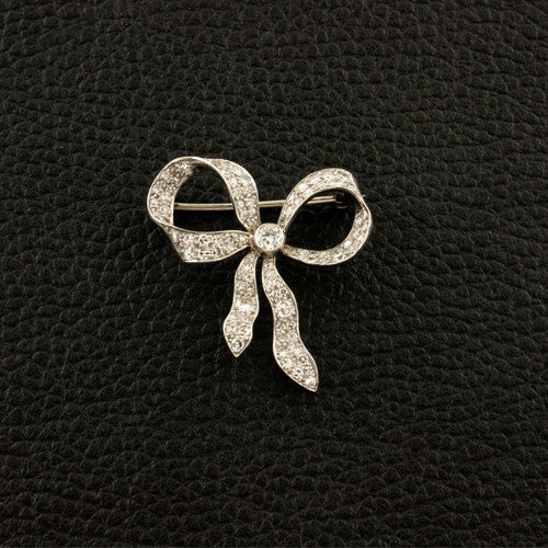 Diamond Bow Estate Pin