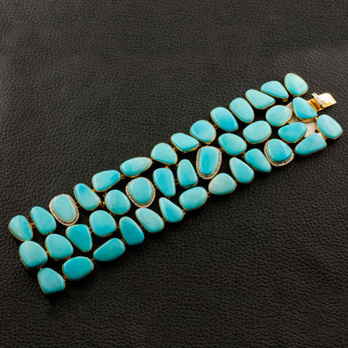 Turquoise & Diamond Bracelet
