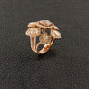 Brown, Yellow & White Diamond Flower Ring