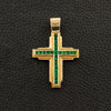 Cross Pendant with Diamonds & Emeralds