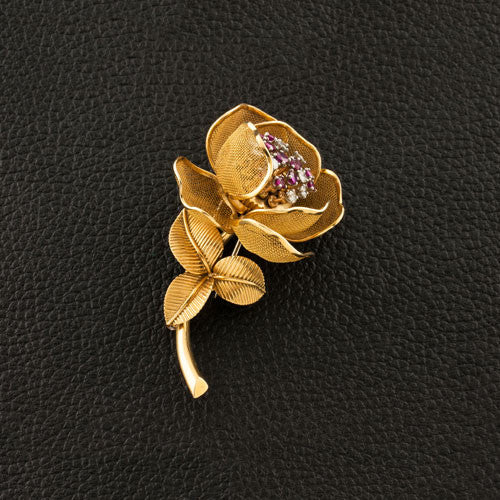 French Rose Estate Pin