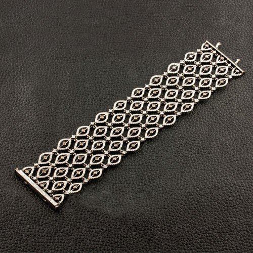 Brown & White Diamond Five Row Bracelet