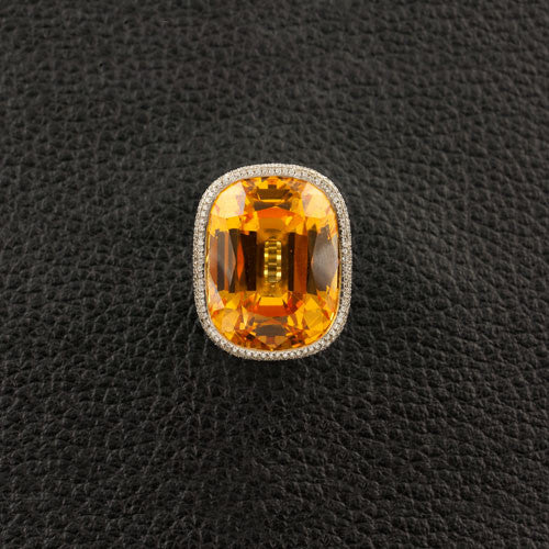 Yellow Sapphire & Diamond Ring