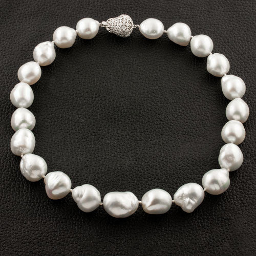Baroque Pearls & Diamond Necklace