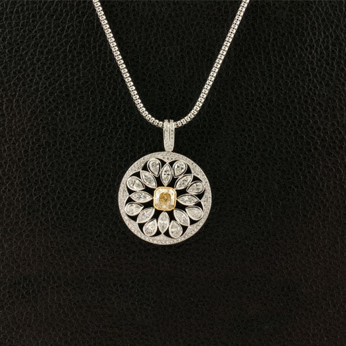 Yellow & White Diamond Pendant