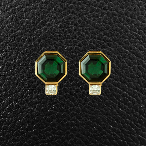 Green Tourmaline & Diamond Earrings