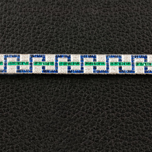 Sapphire, Emerald & Diamond Bracelet