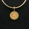 Gold Coin Pendant with Diamonds