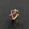 Ruby & Diamond Clover Ring