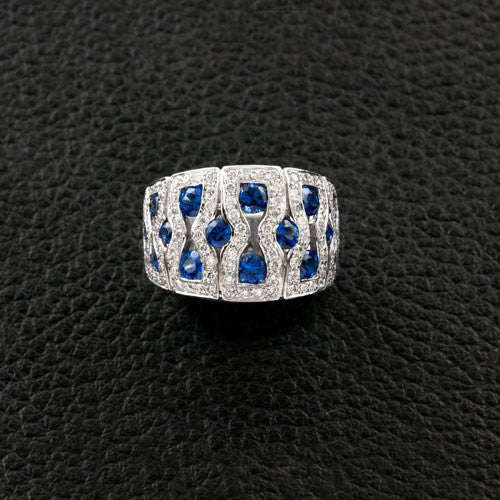Sapphire & Diamond Dome Ring