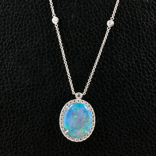 Opal & Diamond Pendant