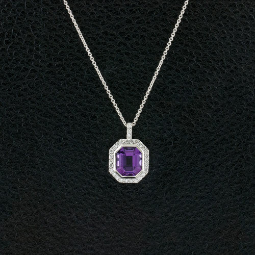 Amethyst & Diamond Pendant