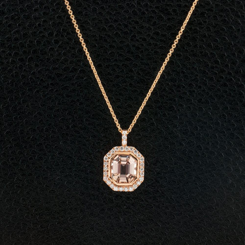 Morganite & Diamond Pendant