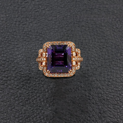 Amethyst & Diamond Ring