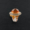 Citrine Ring with Yellow & White Diamonds