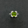 Cushion cut Peridot & Diamond Ring