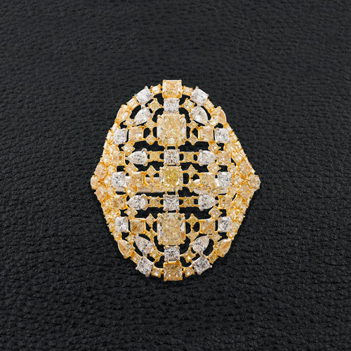 Yellow & White Diamond Cuff Bracelet