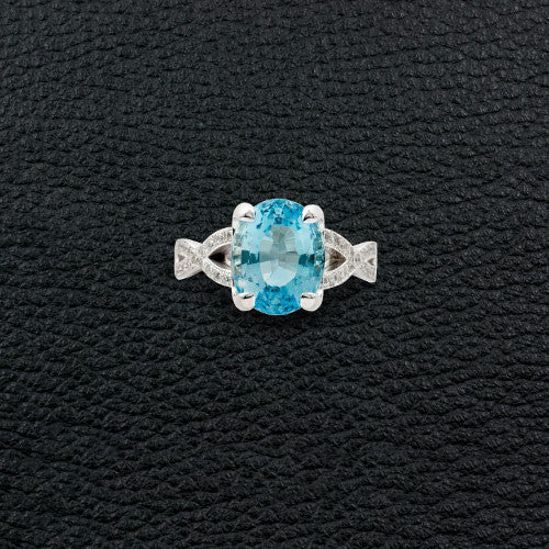 Aquamarine & Diamond Ring
