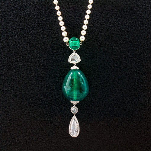 Emerald, Pearl & Diamond Antique Necklace