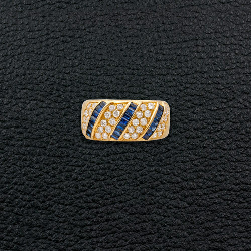 Sapphire & Diamond Band Ring
