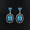 Aquamarine & Diamond Estate Earrings
