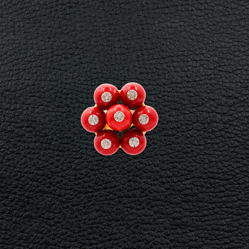 Coral & Diamond Estate Ring & Earrings
