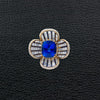 Sapphire & Diamond Flower Estate Ring