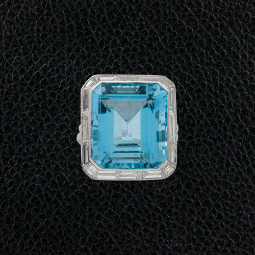 Aquamarine & Diamond Ring