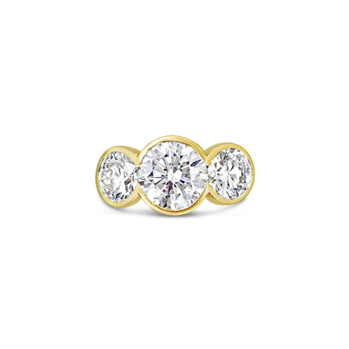 Bezel Set Three Stone Diamond Ring