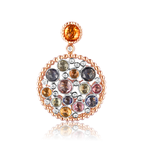 Multi-color Sapphire & Diamond Pendant