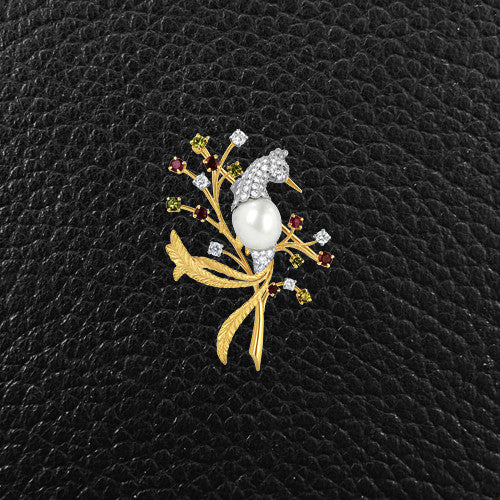 Diamond Bird Estate Pin