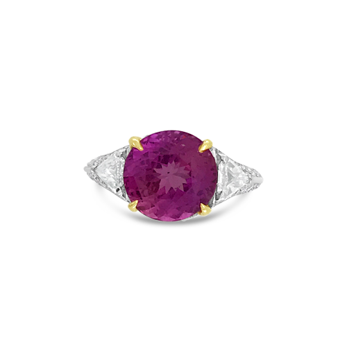 Pink Sapphire & Diamond Ring